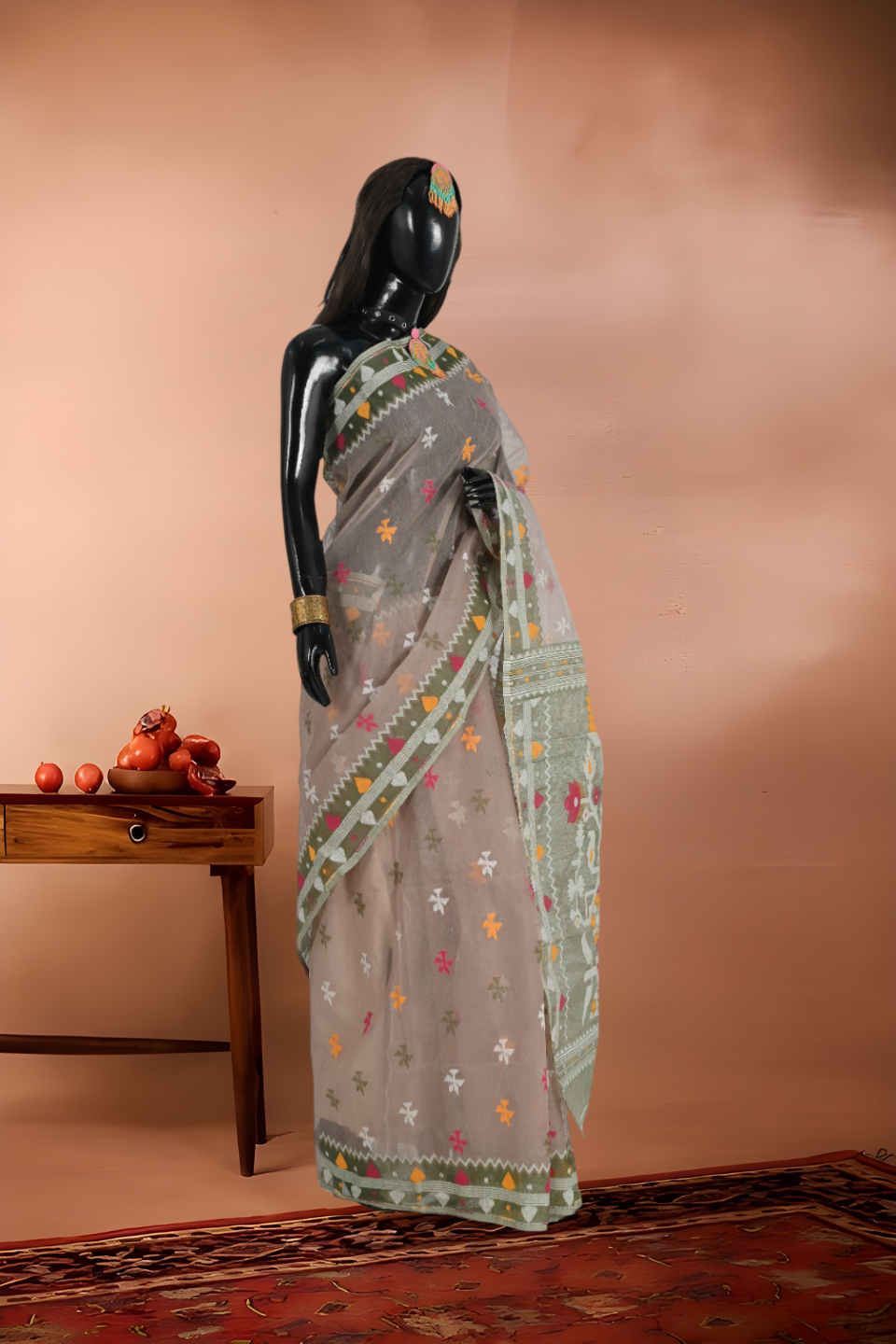 Semi Soft Dhakai Pure Jamdani Tant Work Saree