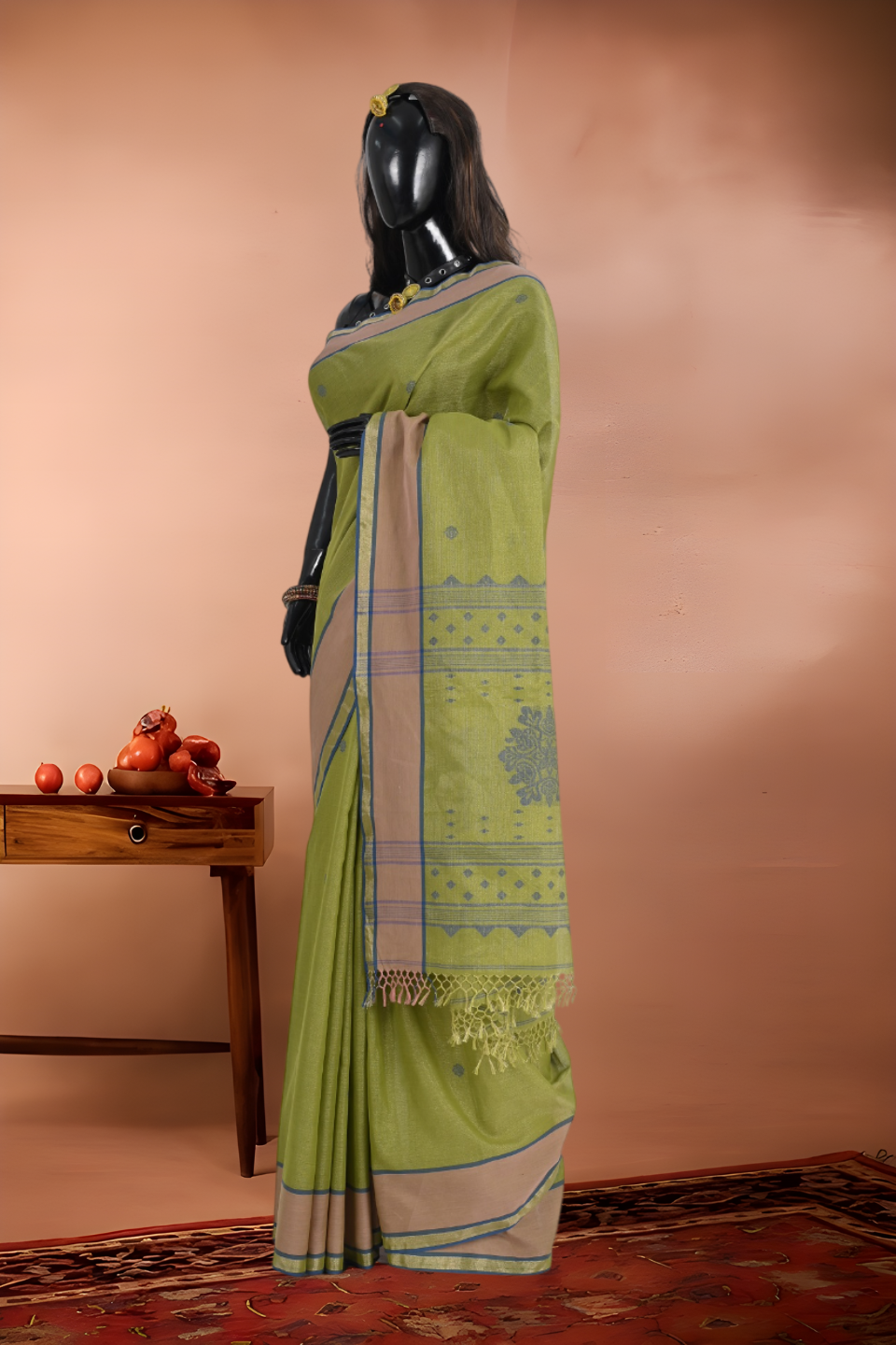 Dual Shade Tissue Cotton Saree with Tant Work