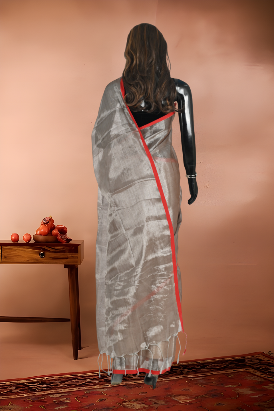 Raga Tissue Single Tone Saree