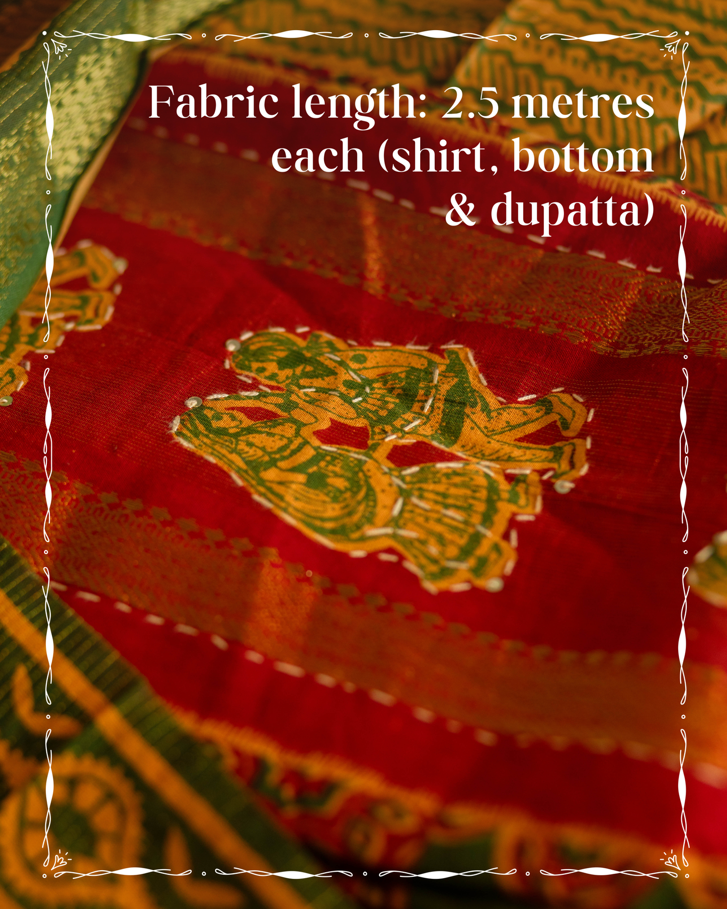 Pure handloom cotton Kalamkari set with rich artisanal detailing