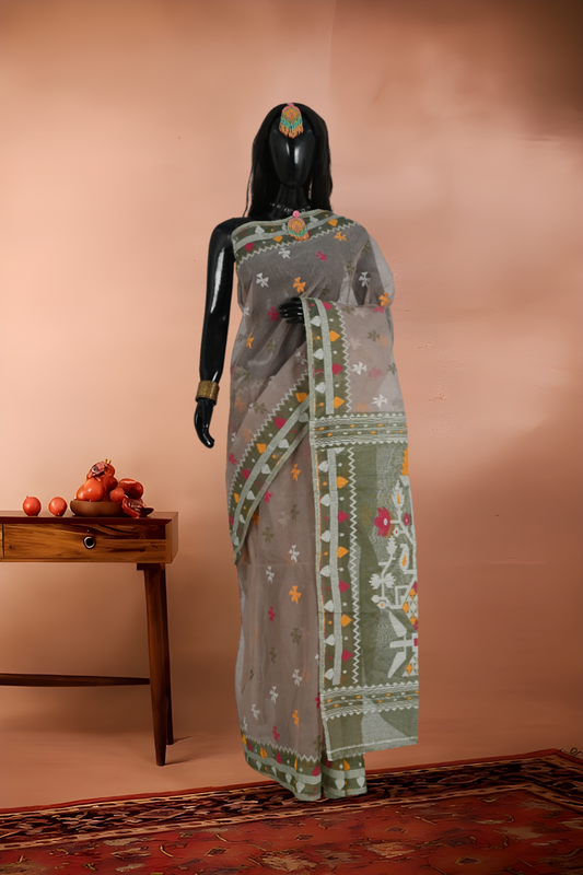 Semi Soft Dhakai Pure Jamdani Tant Work Saree