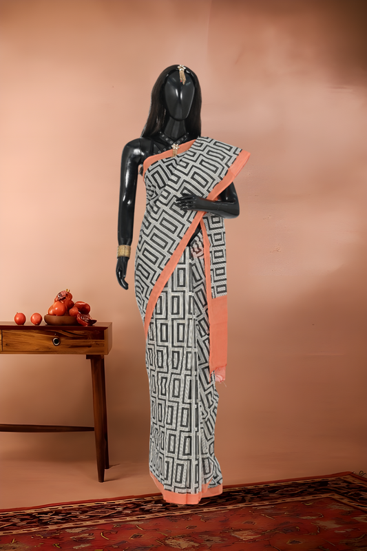 Printed Mull Cotton Saree