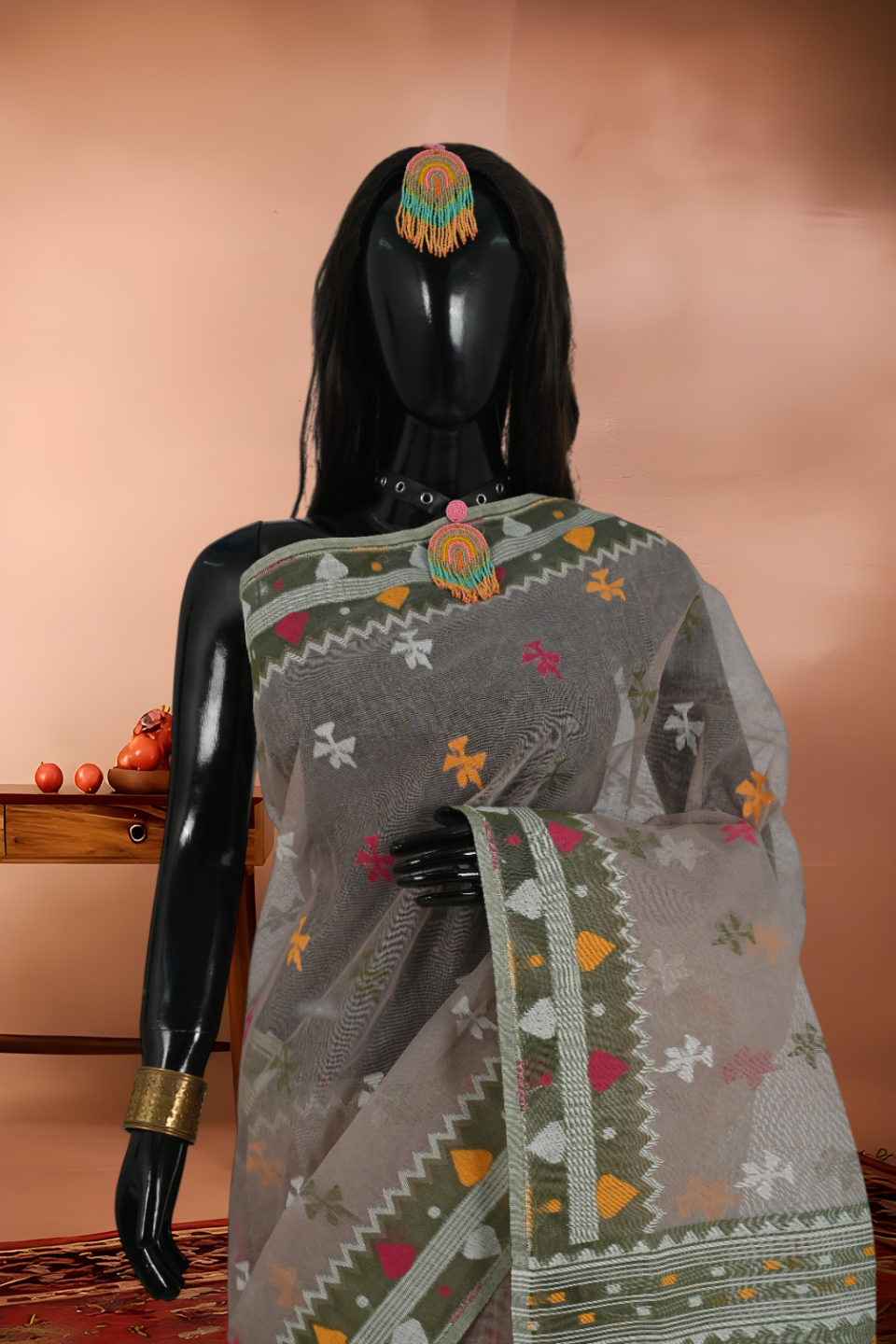 Semi Soft Dhakai Pure Jamdani Tant Work Saree