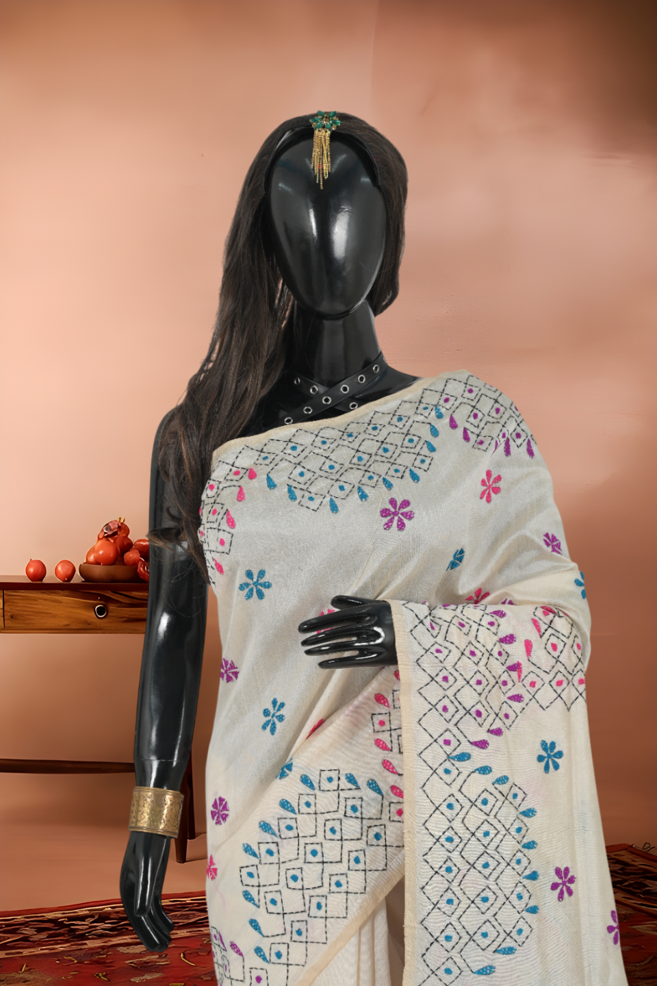 Tant Handloom Kantha Stitch Saree