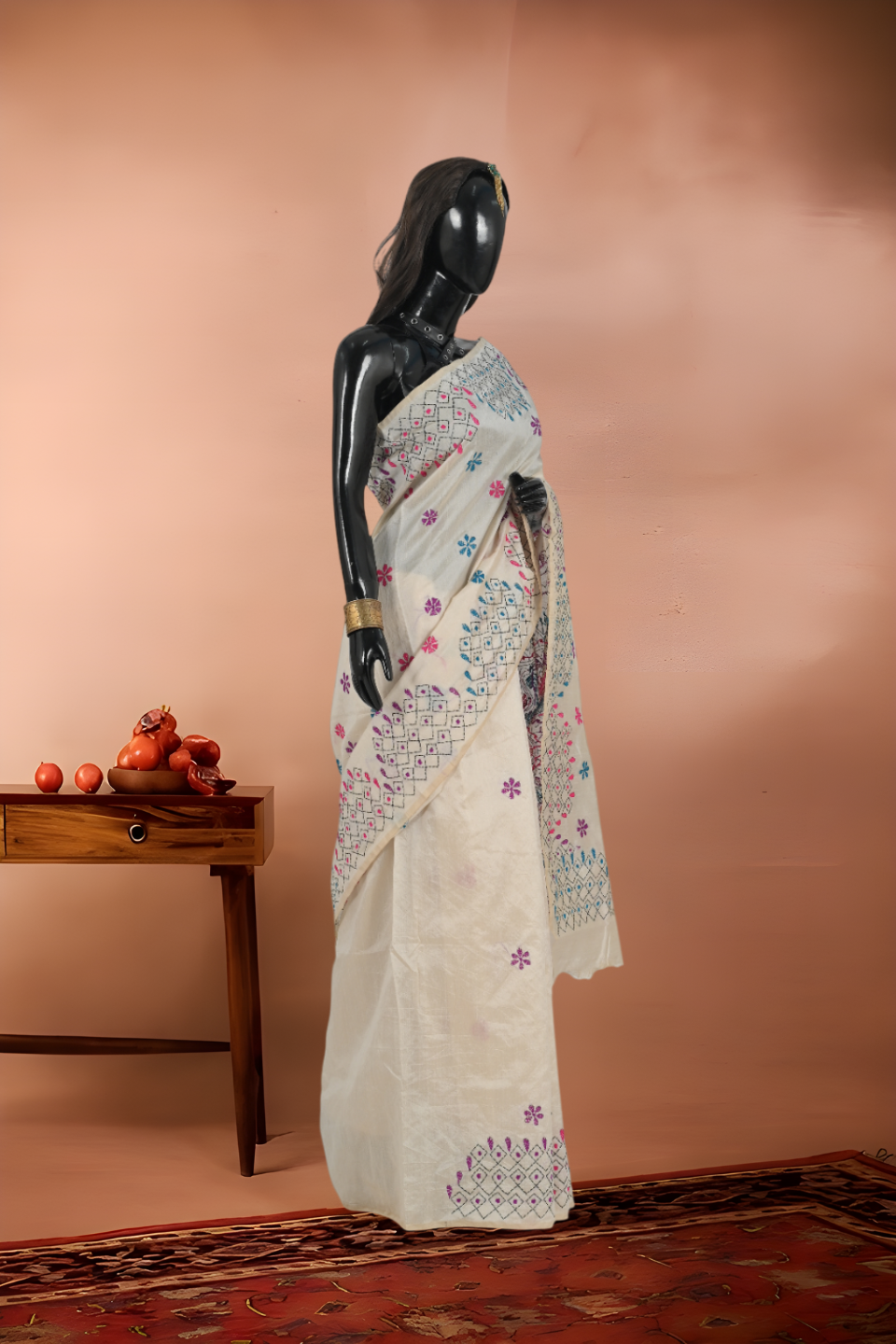 Tant Handloom Kantha Stitch Saree