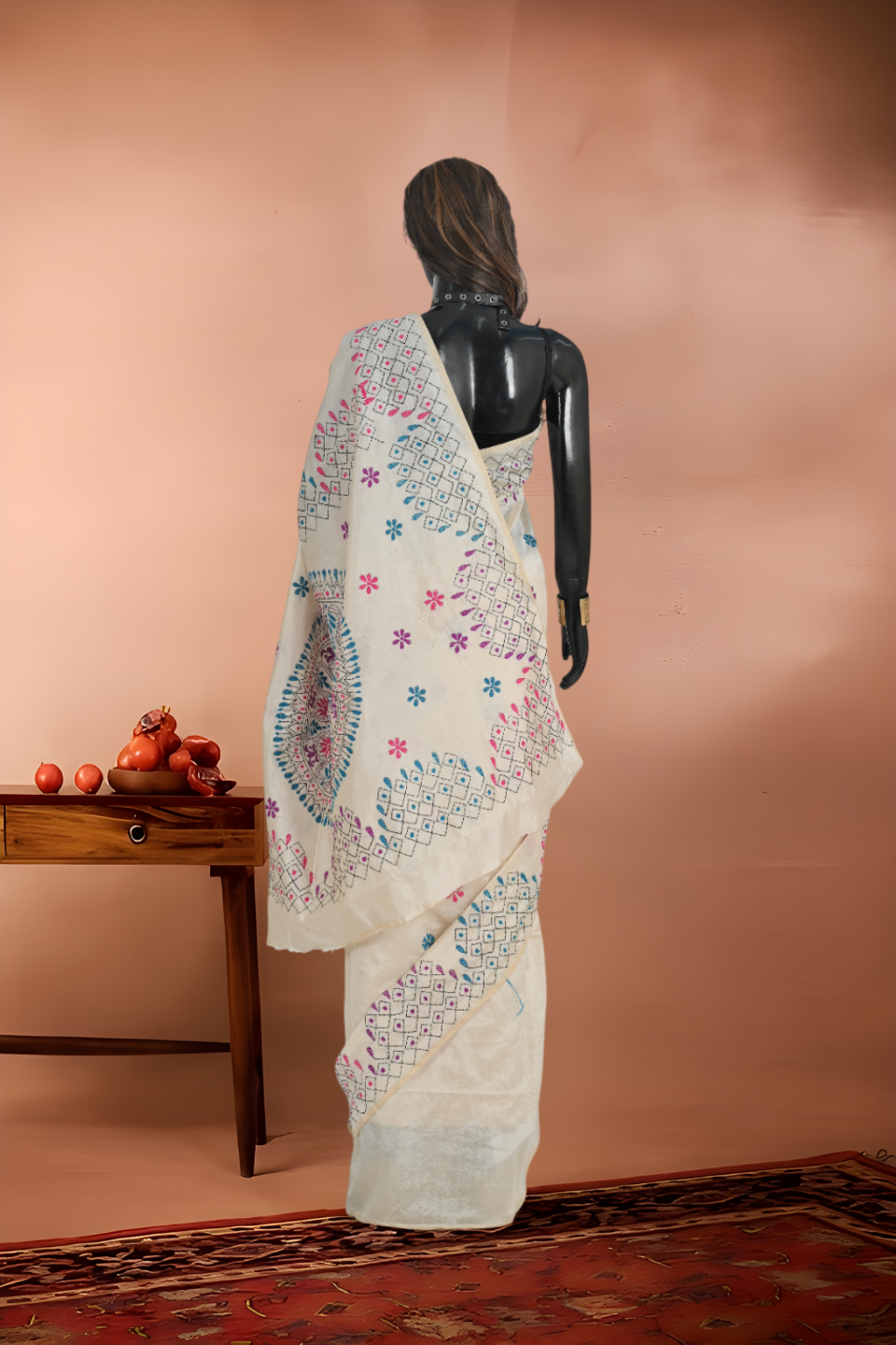 Tant Handloom Kantha Stitch Saree