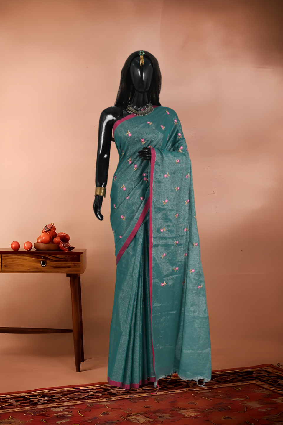Boutique Tissue Embroidered Saree