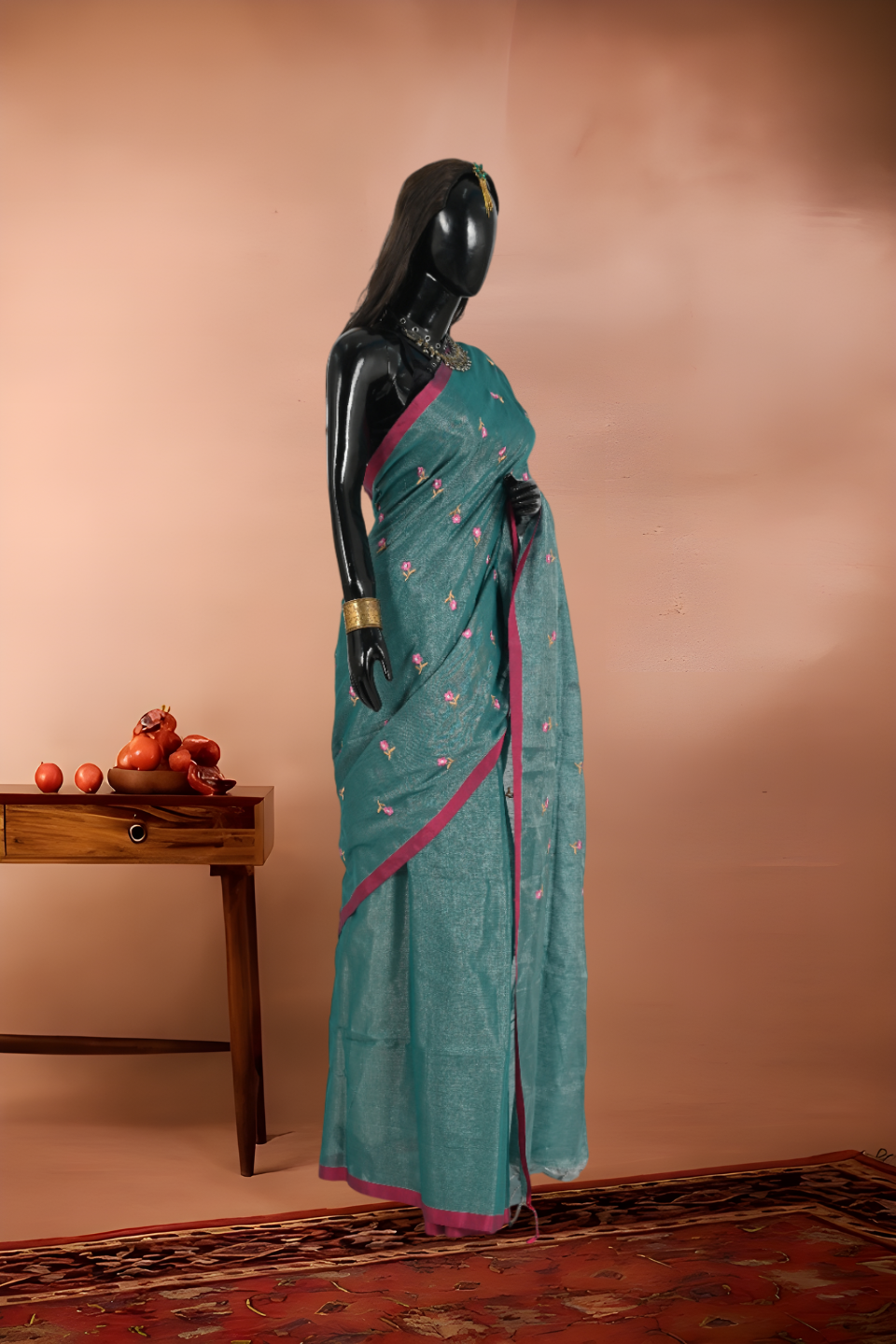 Boutique Tissue Embroidered Saree