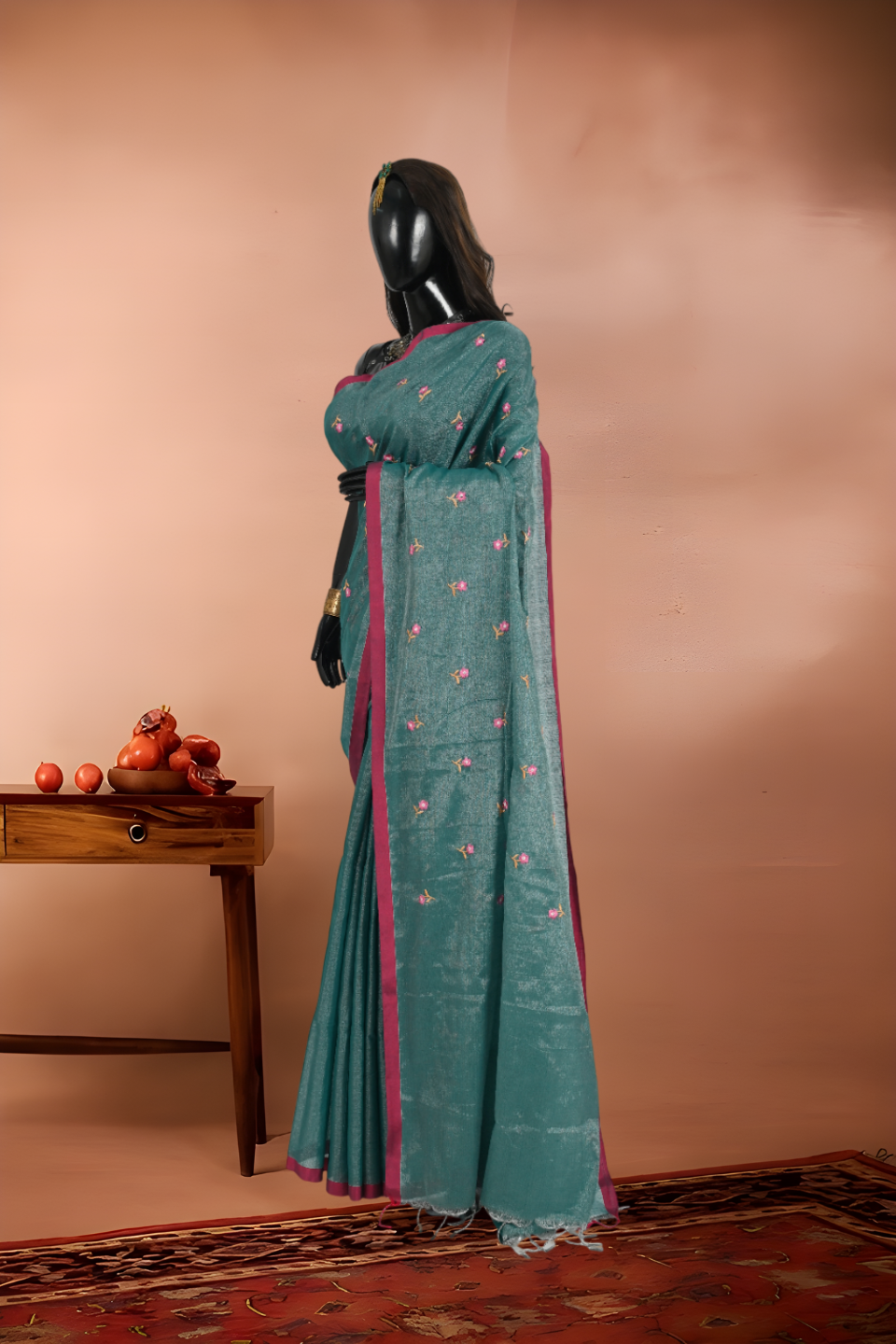 Boutique Tissue Embroidered Saree