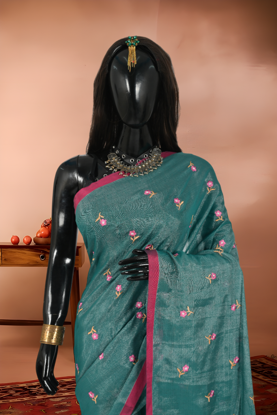 Boutique Tissue Embroidered Saree