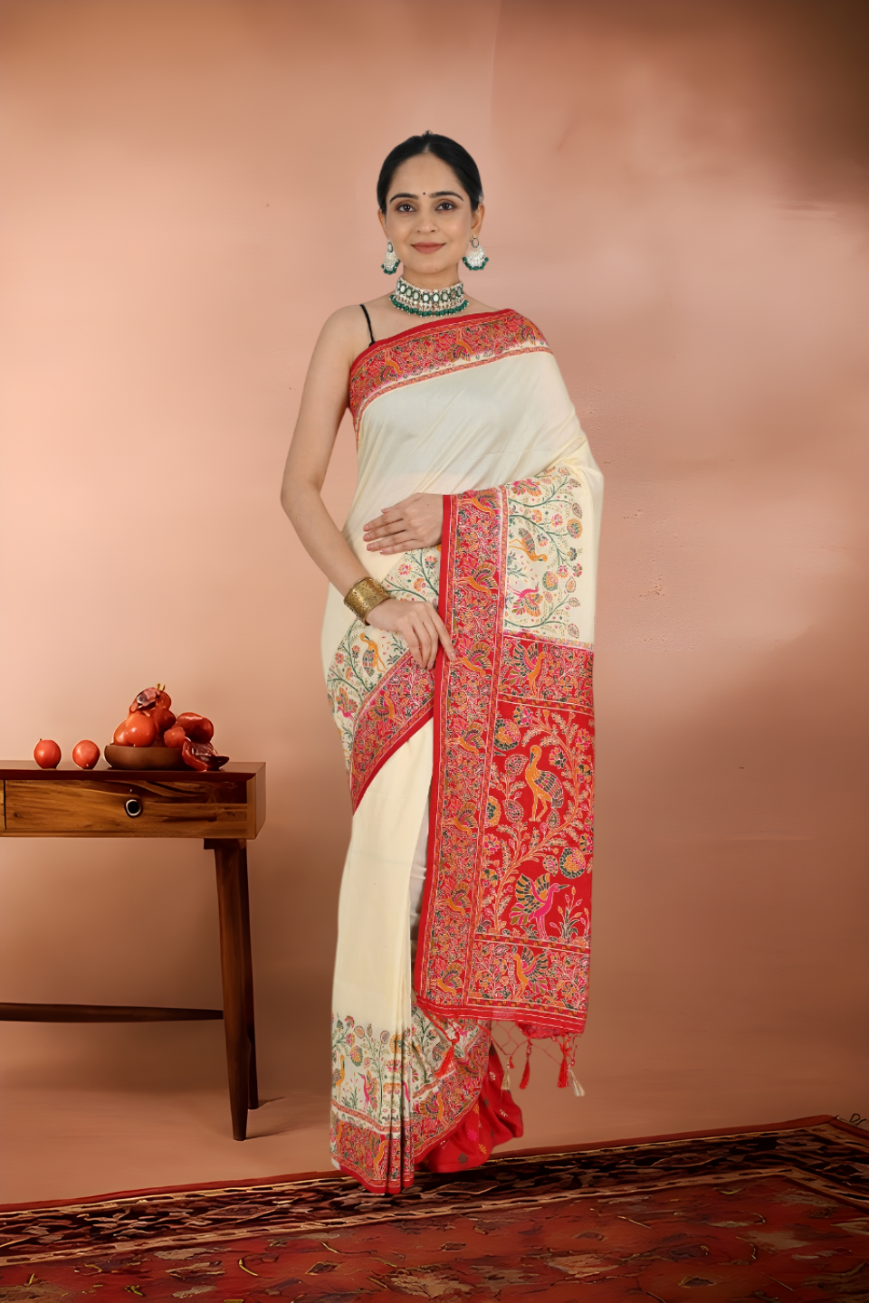 Pashmina Baluchari Silk Saree from Shantiniketan