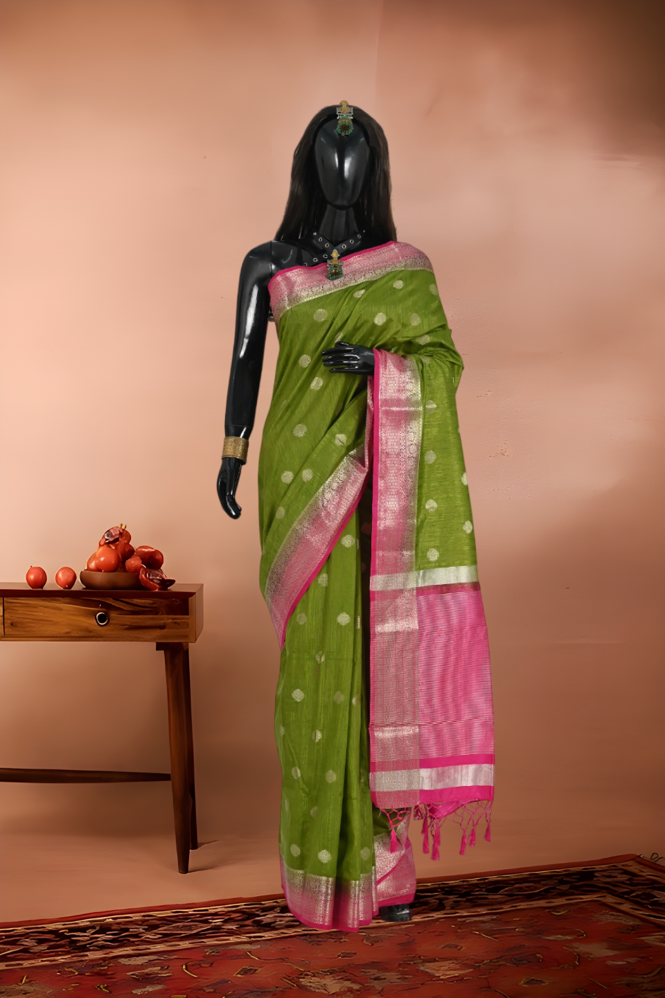 Matka Booti Work Silk Saree