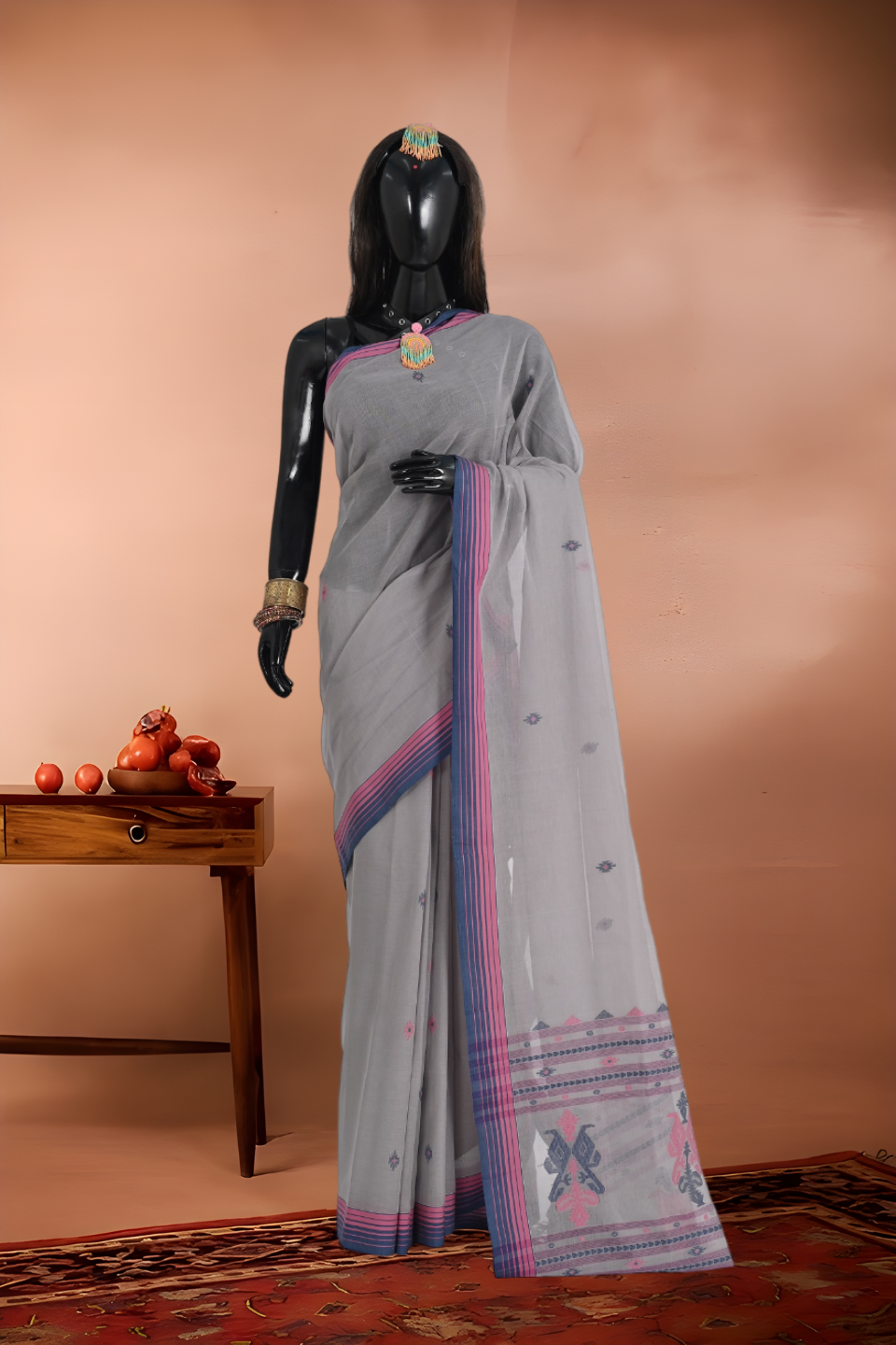 Dhakai Motif Jamdani Cotton Saree