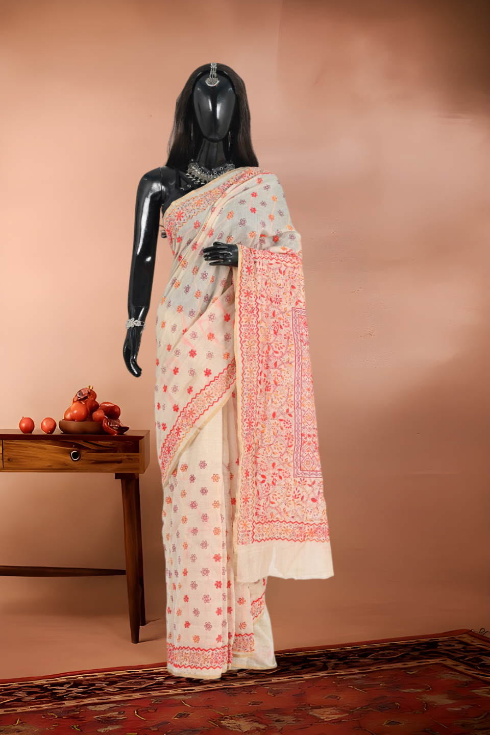 Chanderi Silk Cotton with Kantha Stitch