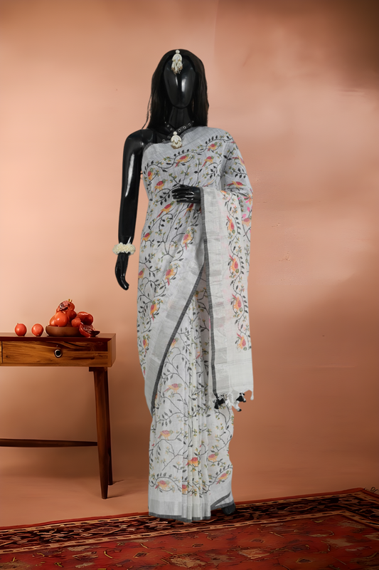 Slub Cotton Print Saree