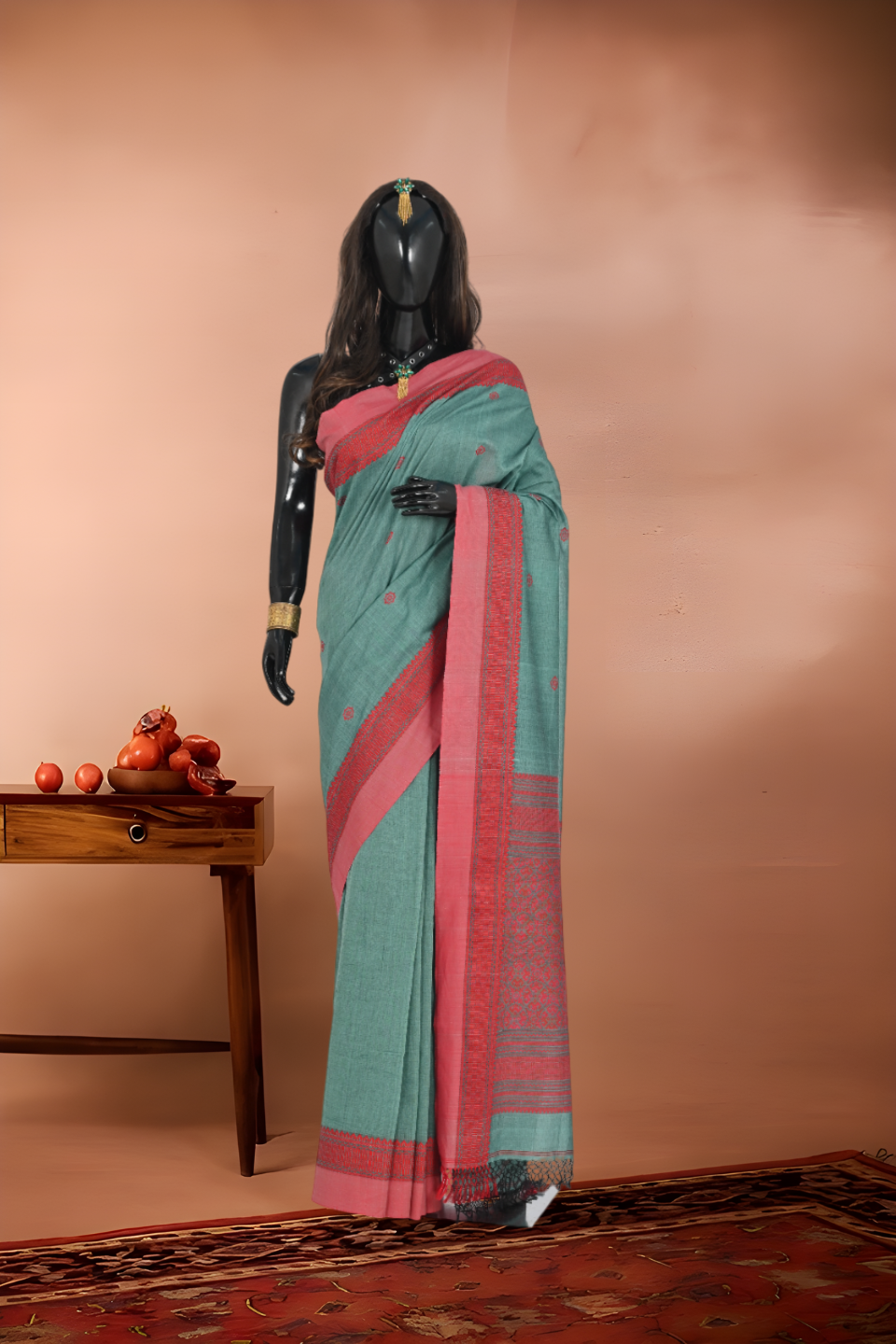 Pure Jamdani (Tant) Cotton Saree with Tangail Border