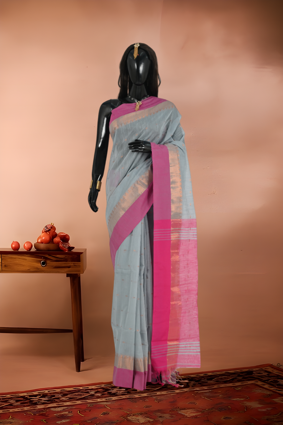 Pure Handloom Reshum Cotton Saree – kalakritibyrachna