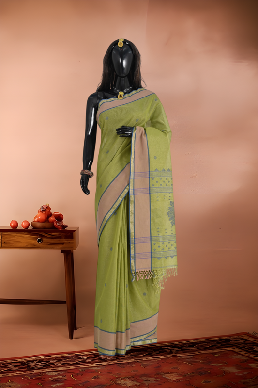 Dual Shade Tissue Cotton Saree with Tant Work