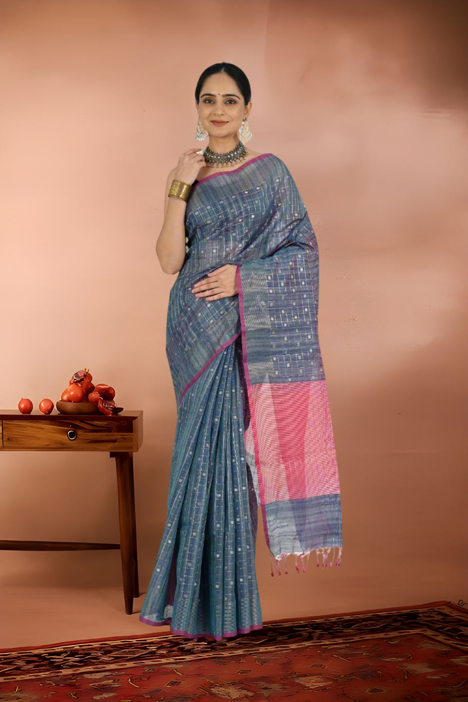 Tissue Organza Muslin Saree