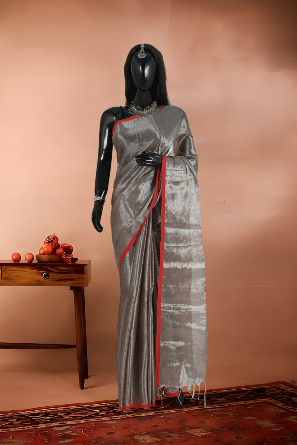 Raga Tissue Single Tone Saree