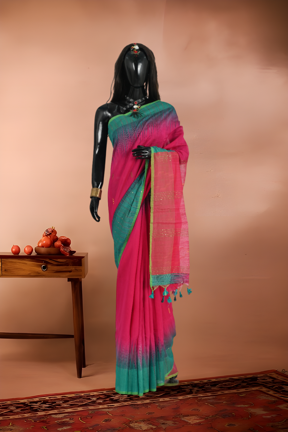 Handloon Resham Cotton with Sequins Work