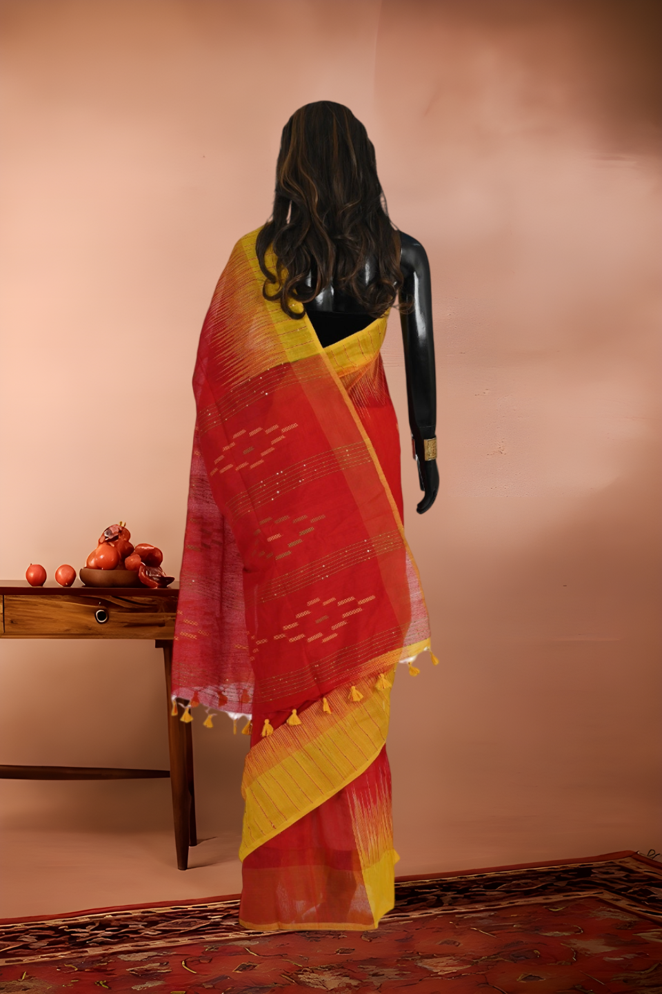 Handloom Resham Cotton Sequins Work Saree