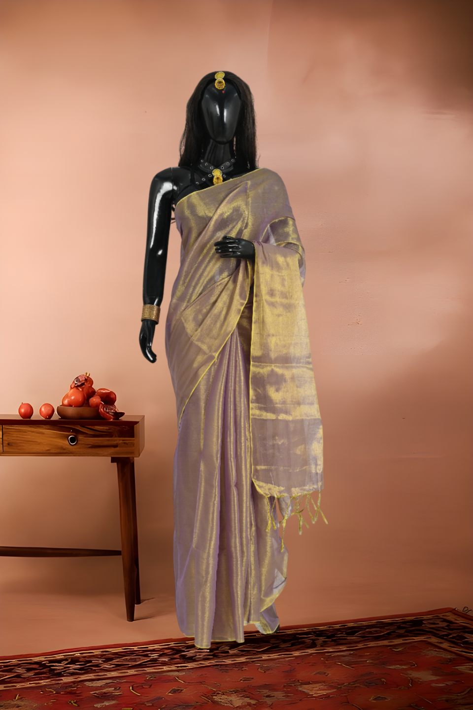 Dual Tone Raga Tissue Saree