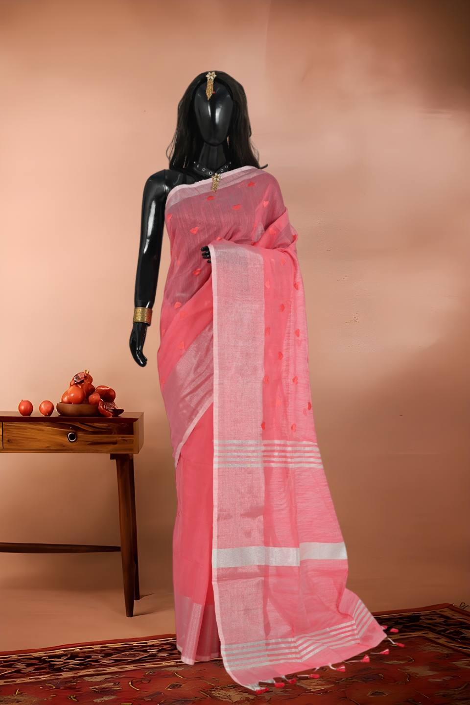 Slub Cotton Heart Embroidery