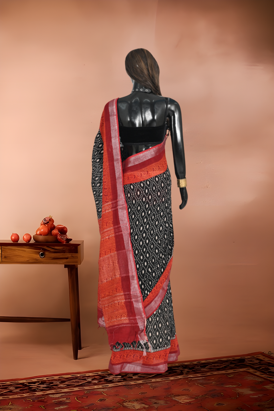 Pure Linen Ikat Print Saree