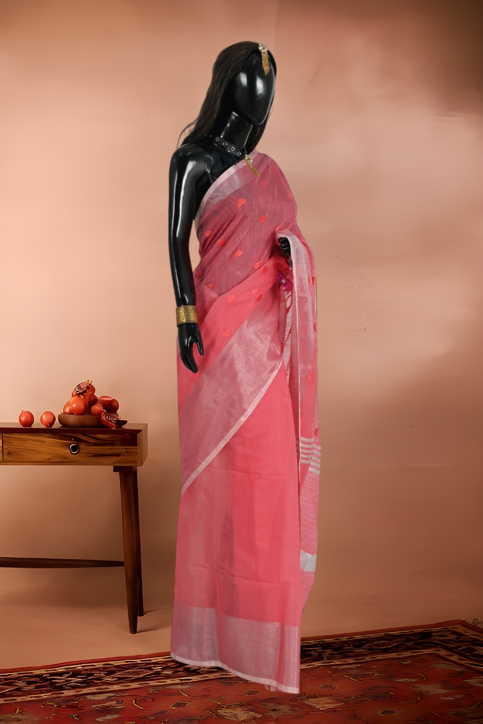 Slub Cotton Heart Embroidery