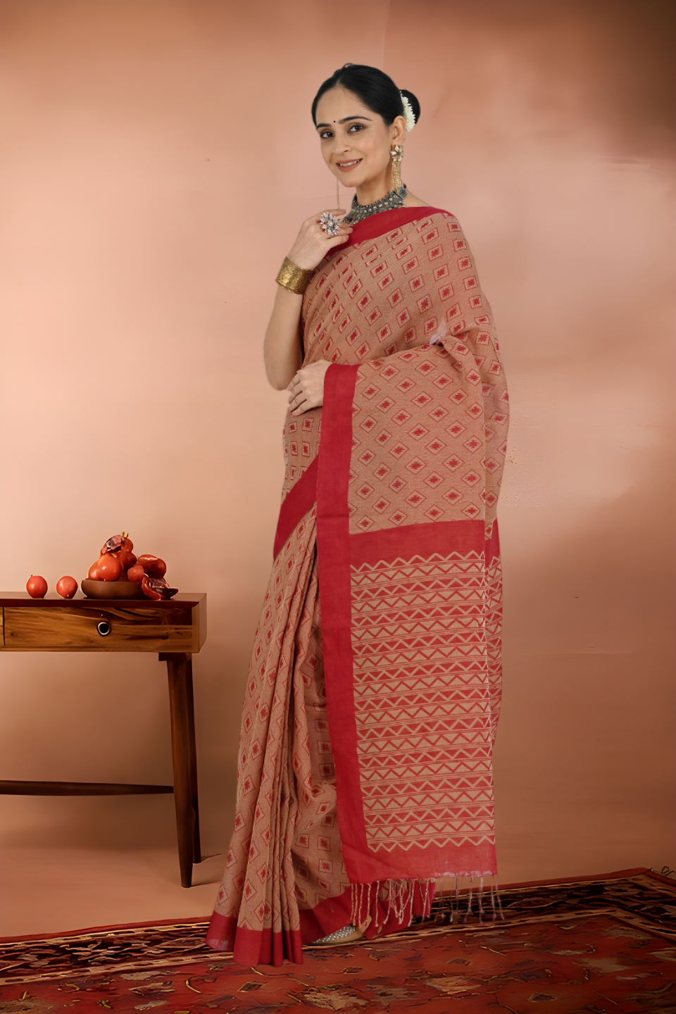 Pure Handloom Soft Cotton Tangail Saree