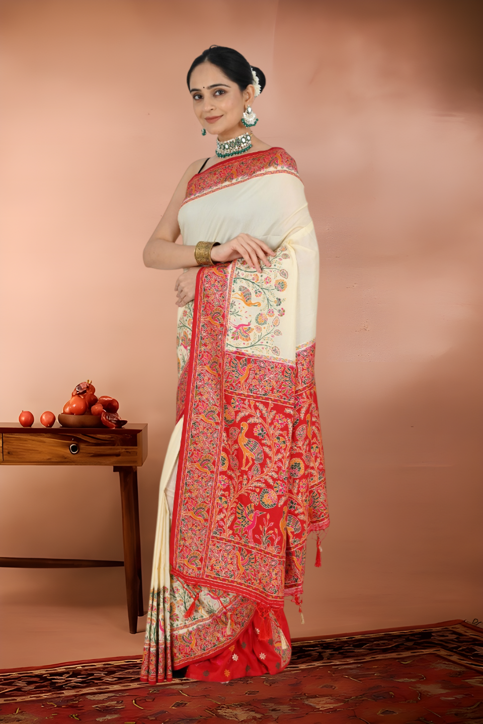Pashmina Baluchari Silk Saree from Shantiniketan