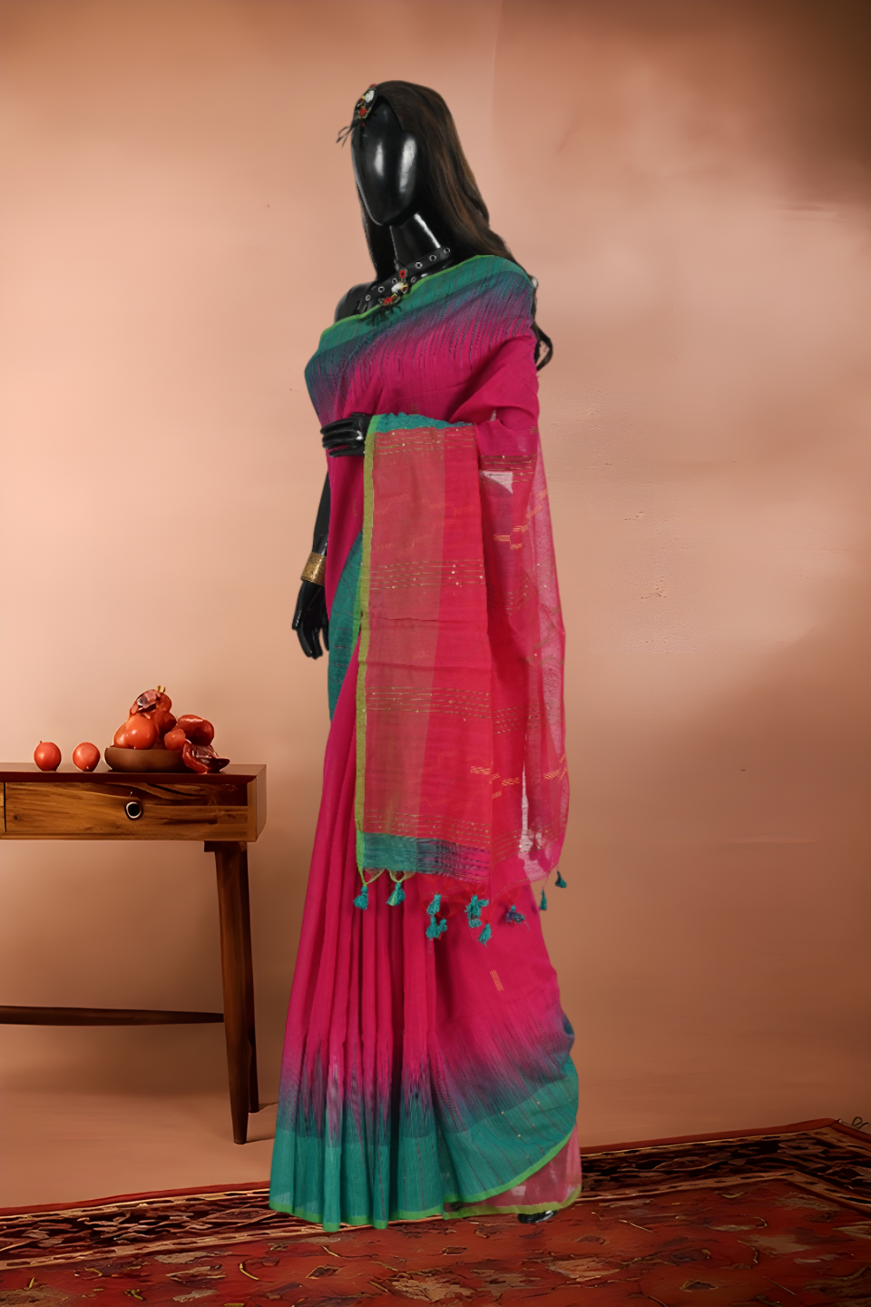 Handloon Resham Cotton with Sequins Work