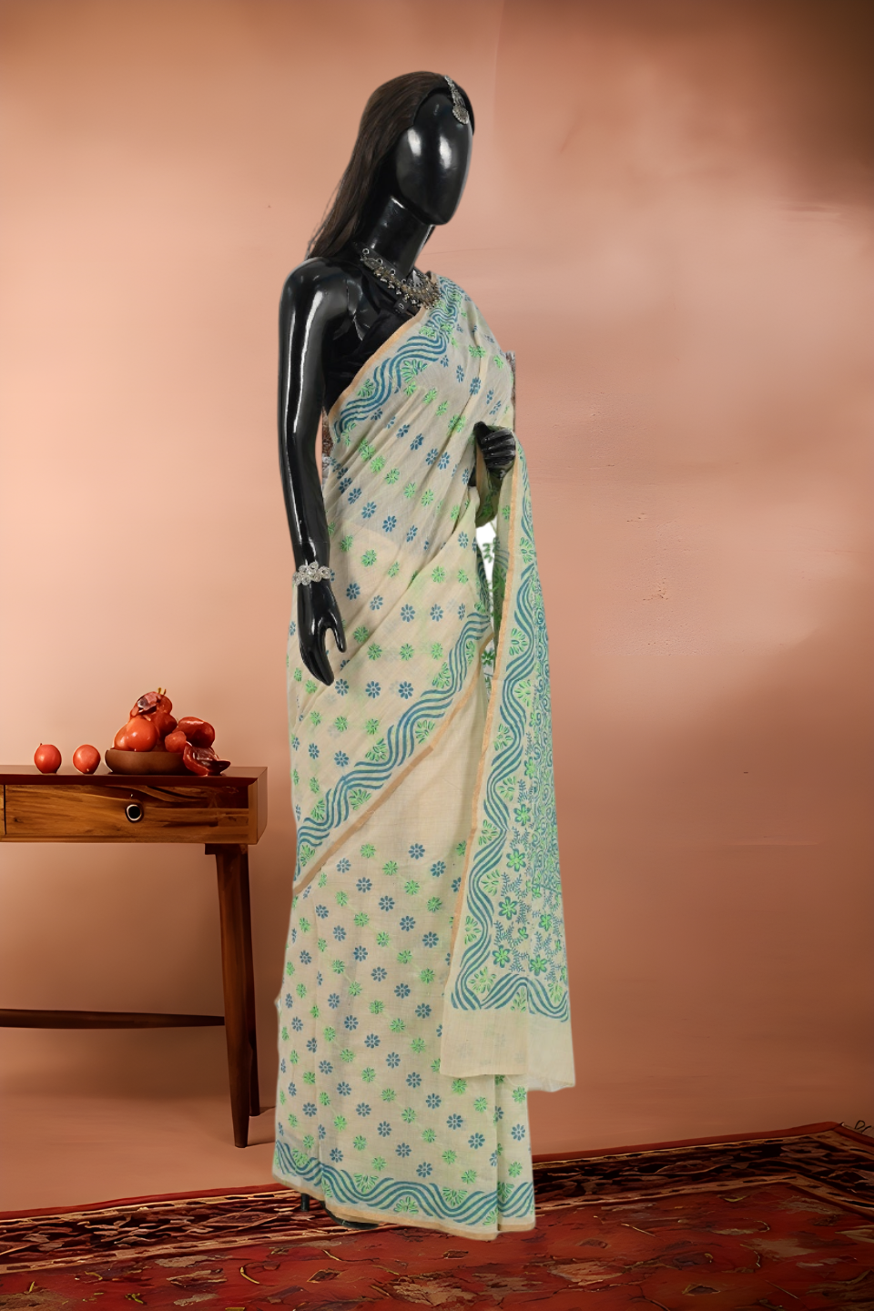 Chanderi Silk Cotton with Kantha Stitch
