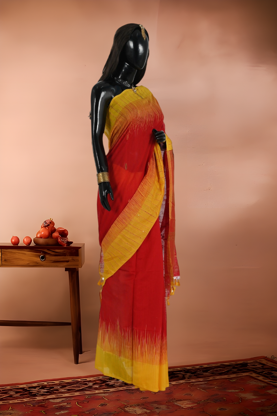 Handloom Resham Cotton Sequins Work Saree