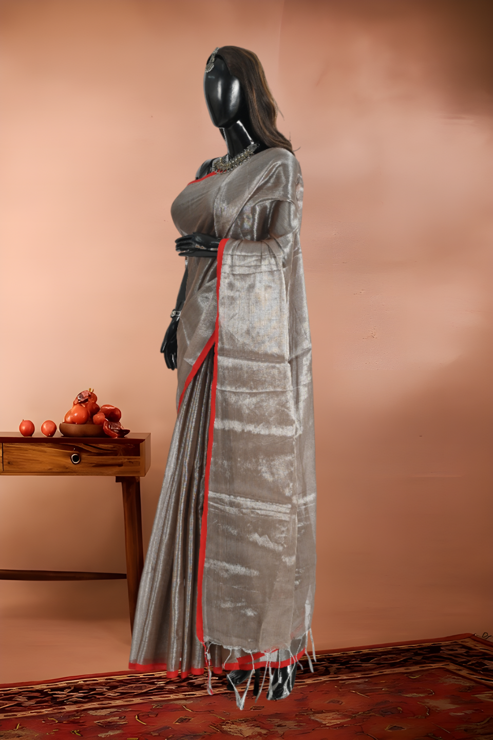 Raga Tissue Single Tone Saree