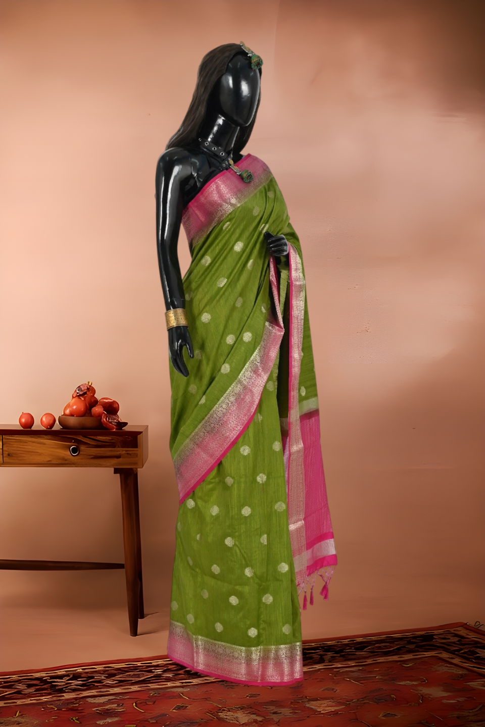 Matka Booti Work Silk Saree