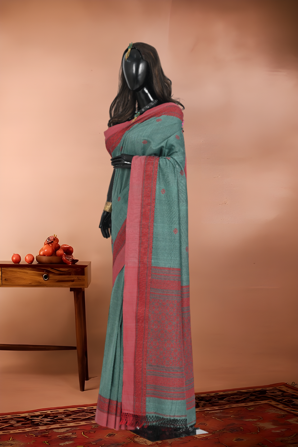 Pure Jamdani (Tant) Cotton Saree with Tangail Border