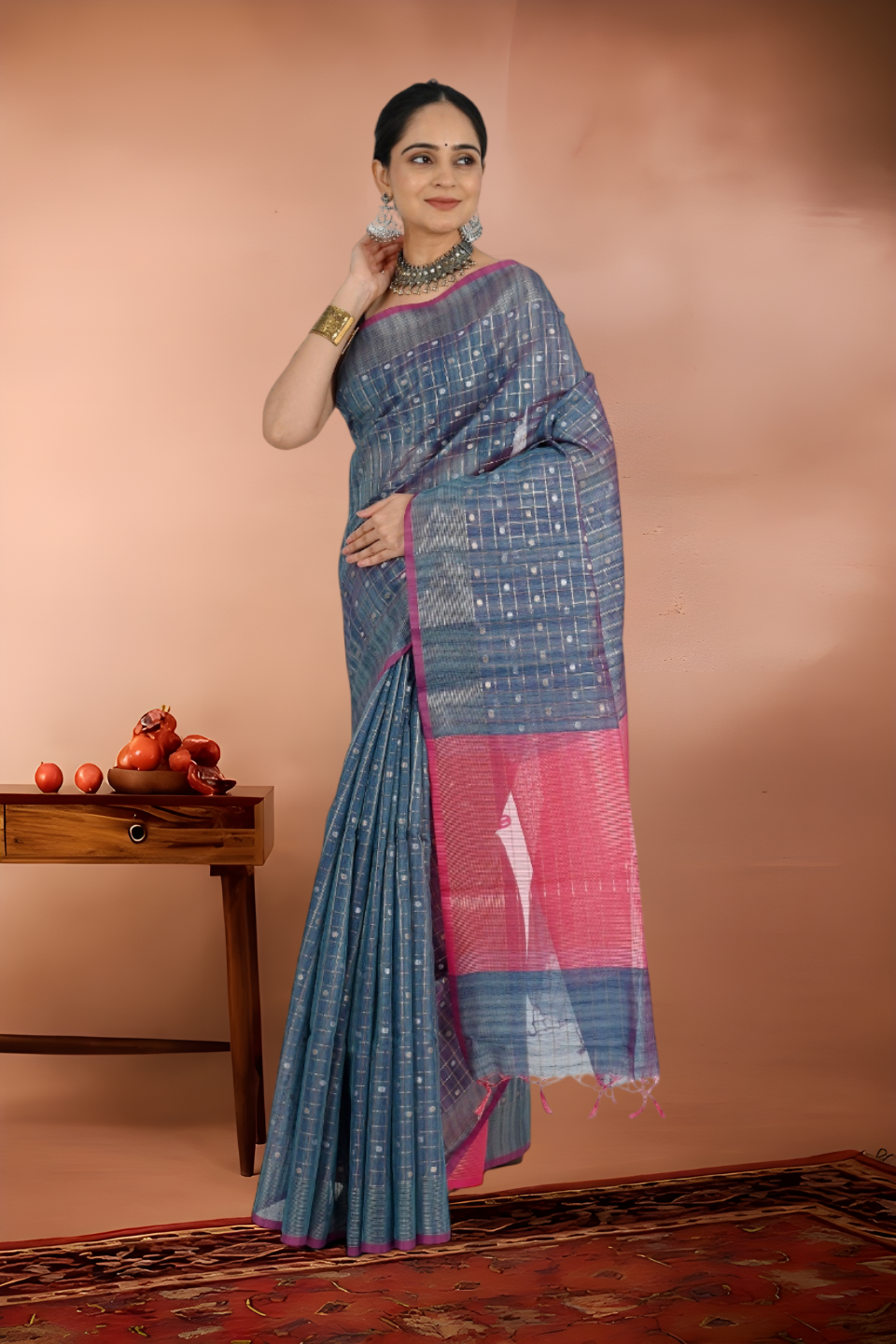 Tissue Organza Muslin Saree