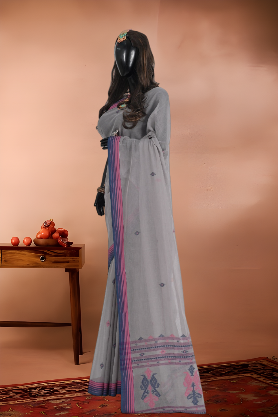 Dhakai Motif Jamdani Cotton Saree