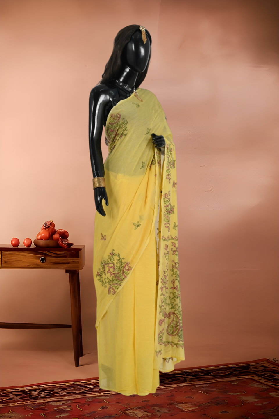 Mull Cotton Pure Kantha Stitch Saree