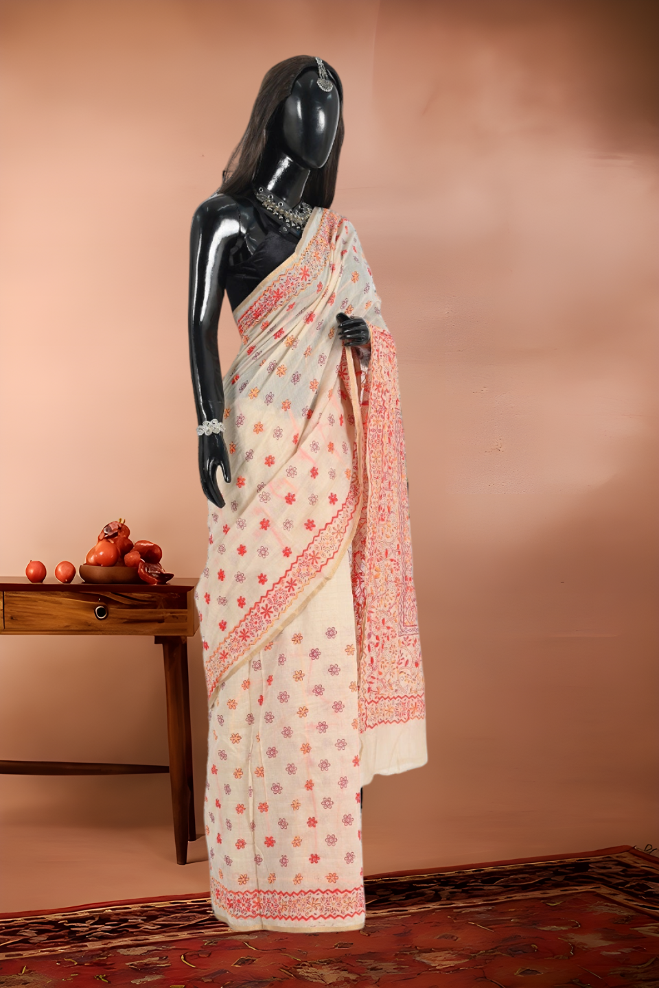 Chanderi Silk Cotton with Kantha Stitch