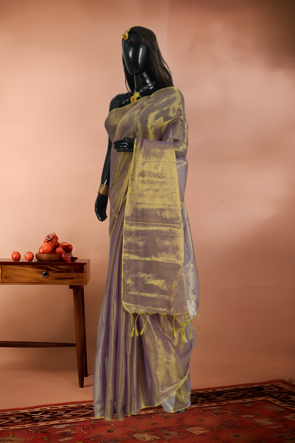 Dual Tone Raga Tissue Saree