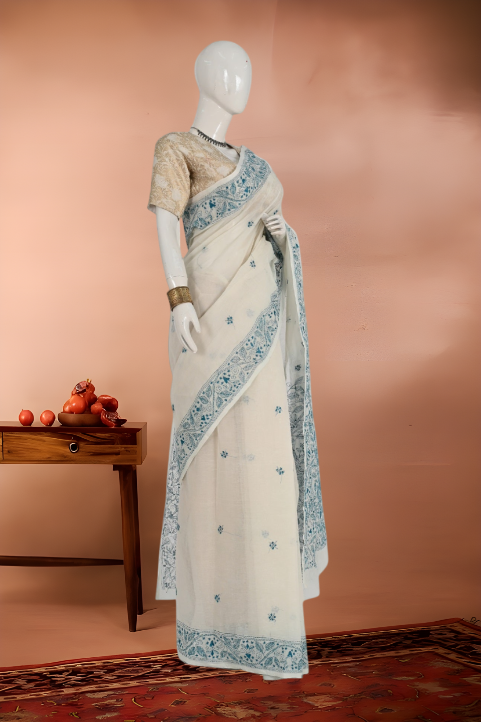 Kantha Stitch Pure Cotton Saree