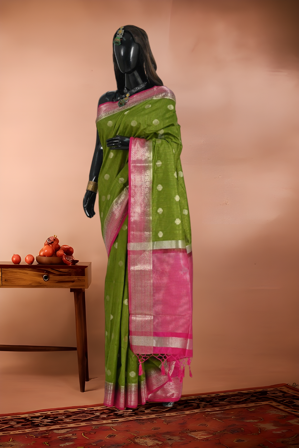 Matka Booti Work Silk Saree