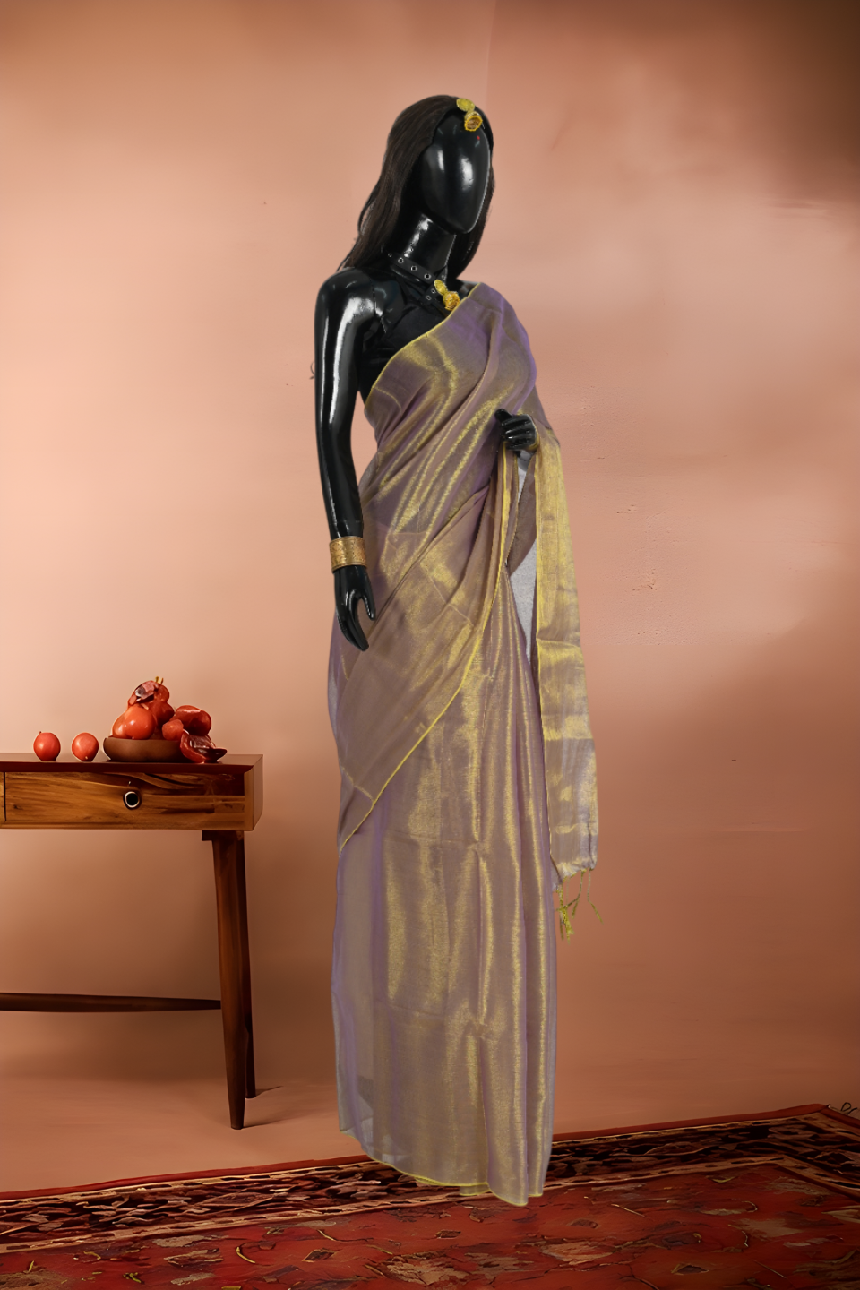 Dual Tone Raga Tissue Saree