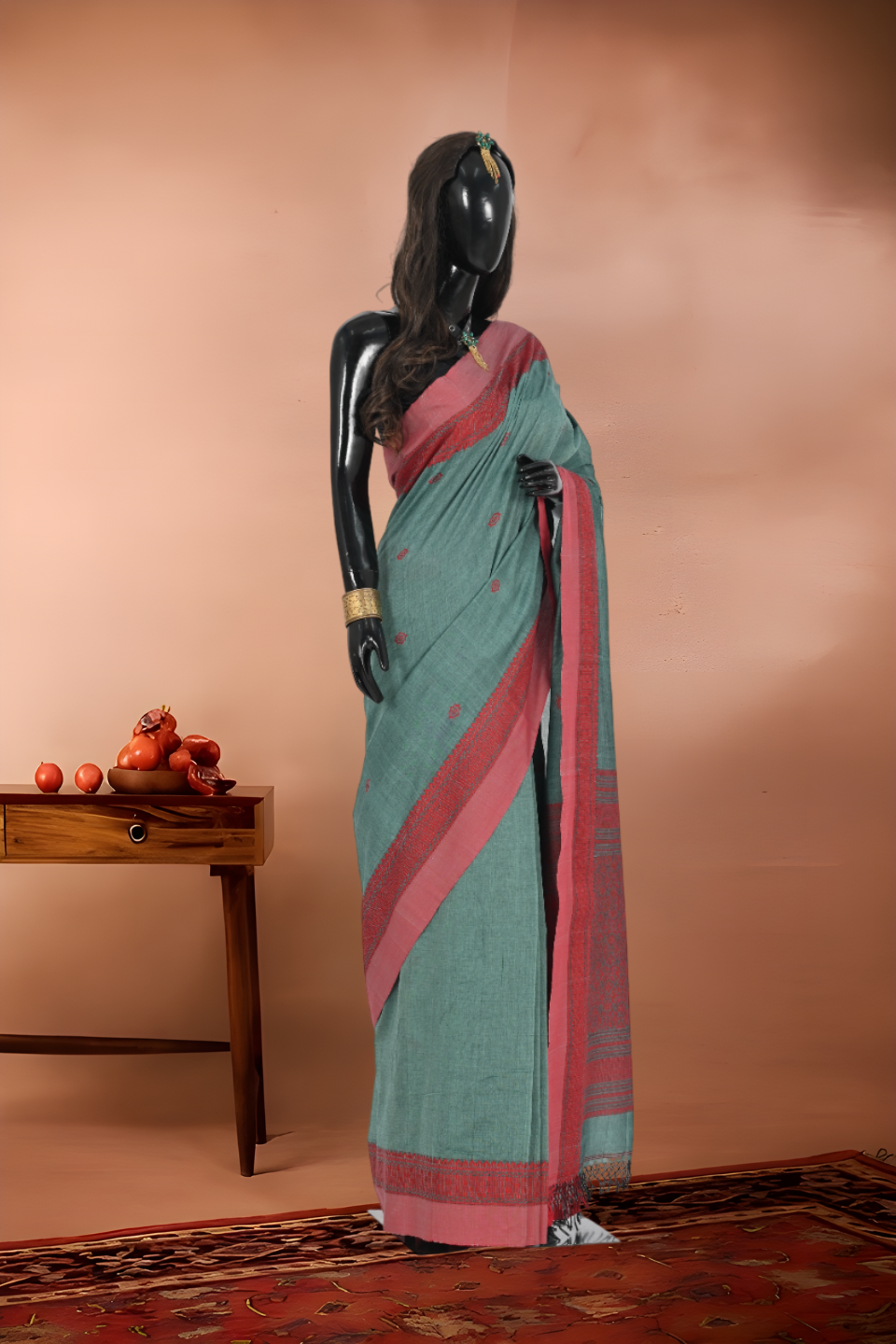 Pure Jamdani (Tant) Cotton Saree with Tangail Border