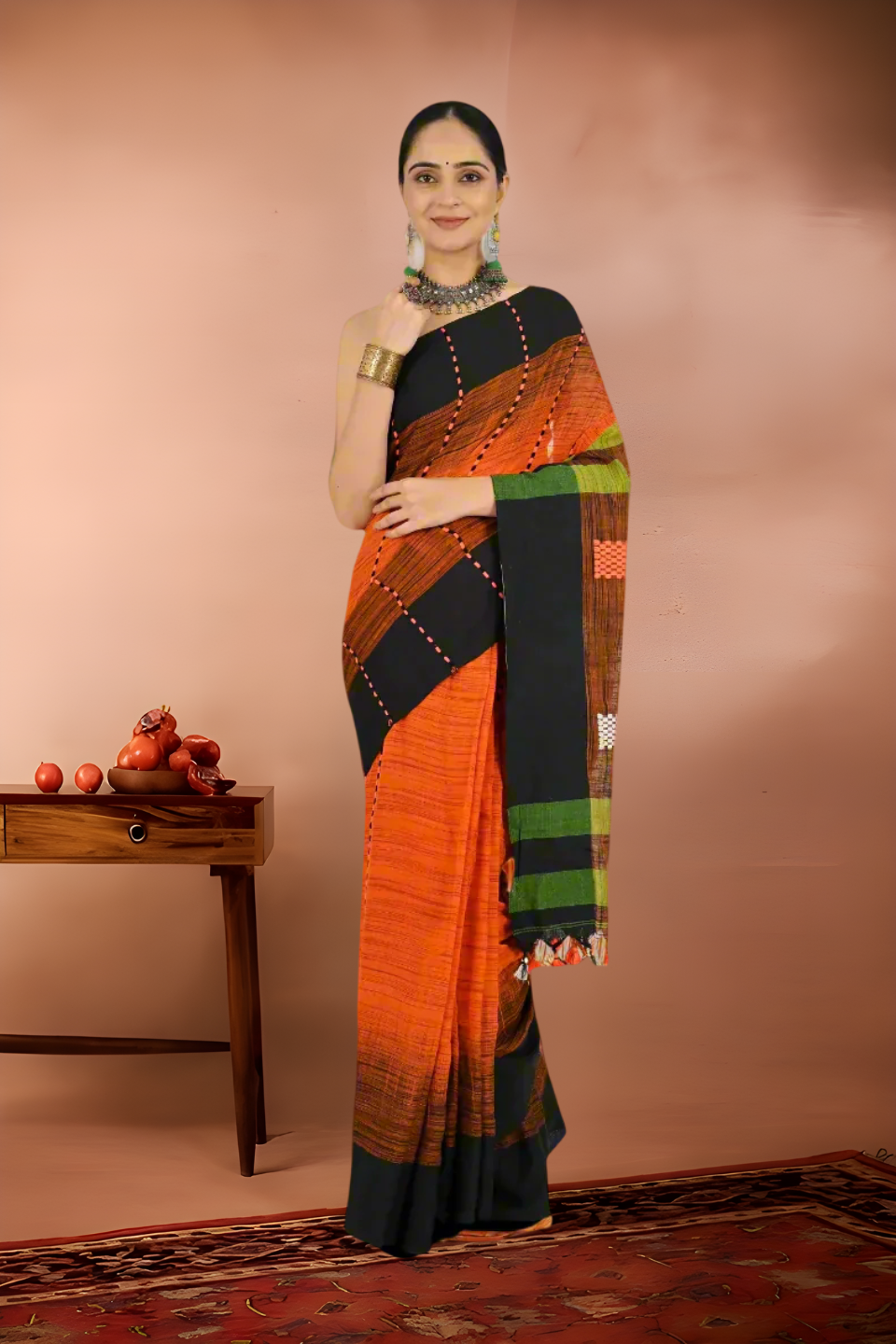 Pure Linen Handloom Cotton Saree