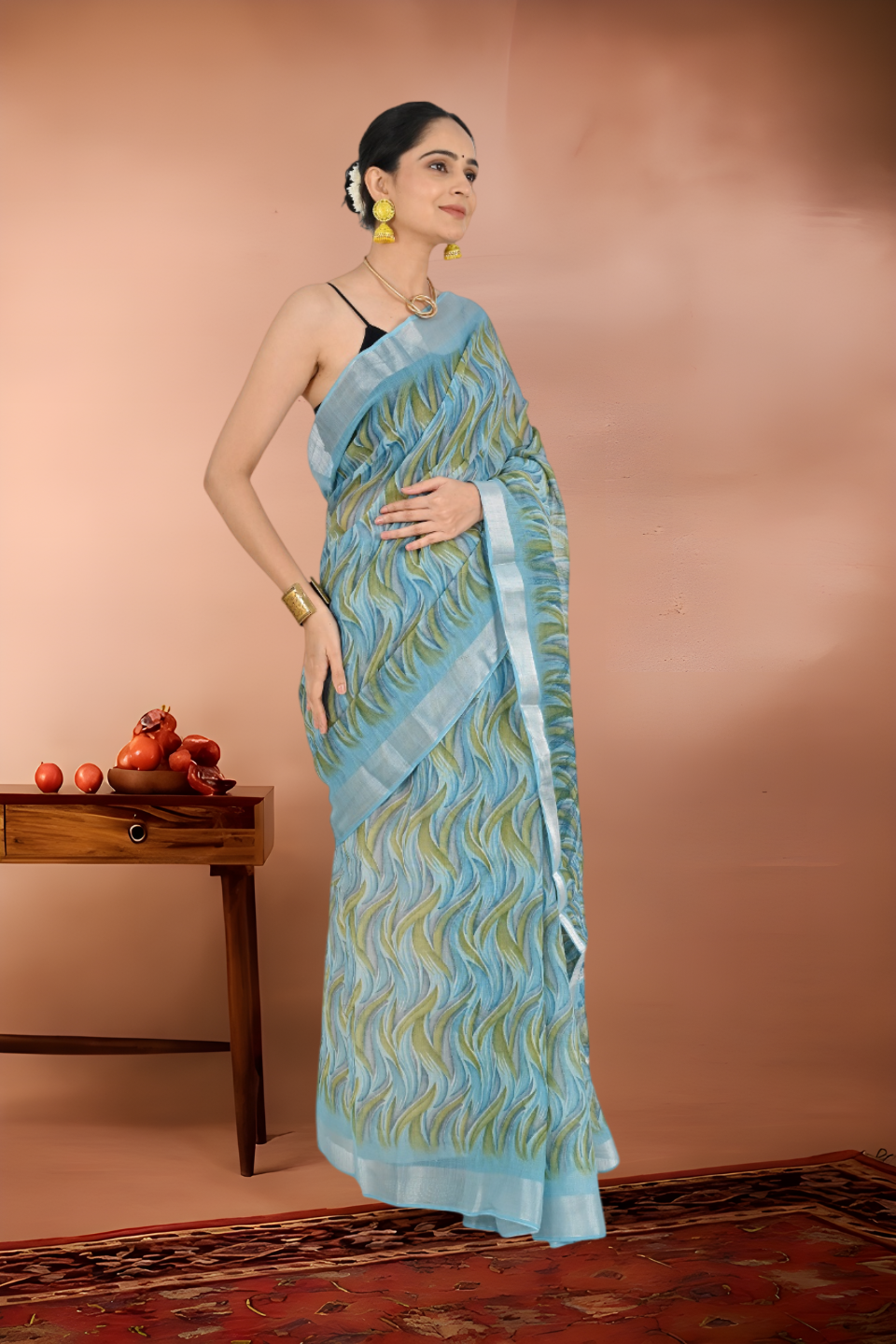 Pure Linen Handloom Saree