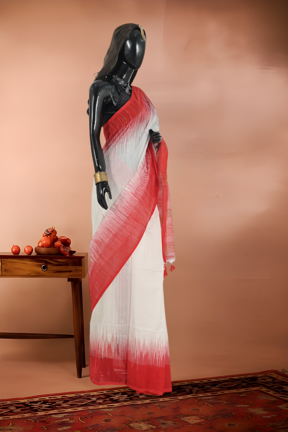 Pure Handloom Resham Cotton Saree with Sequins Work